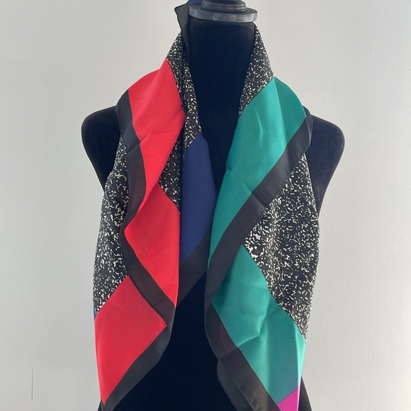 Retro 80’s super fun colors ladies scarf vintage item - Picture 3 of 4